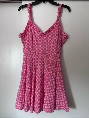 Trixxi Pink Mini Dress with White Daisy Print